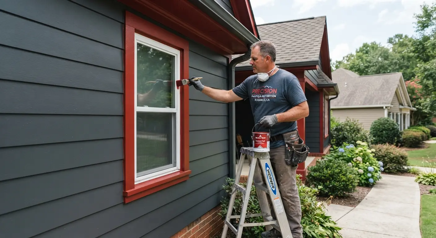 Professional painting contractor at work indoors